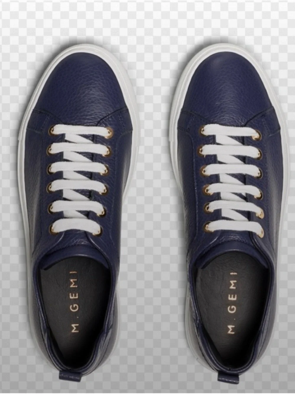 M. Gemi The Palestra Navy Blue Leather Sneakers Size 36.5/ 7